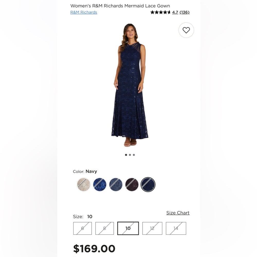 R&M Richards Mermaid Lace Gown